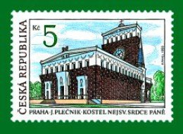 ** 6 Czech Republic Plecnik's Sacred Heart Of Our Lord Church In Prague 1993 - Unused Stamps