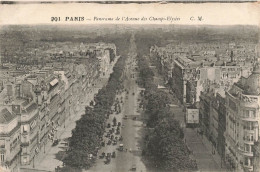 FRANCE - Paris - Vue Générale De La Panorama De L'Avenue Des Champs Elysées - CM - Animé - Carte Postale Ancienne - Champs-Elysées