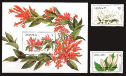 Grenada 1984 MNH MS + 2v, Flower, UPU Hamburg OVP Overprint - UPU (Wereldpostunie)