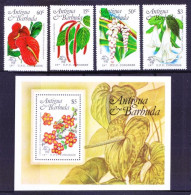 Grenada 1984 MNH MS+4v, Flower, UPU Congress OVP Overprint - UPU (Unión Postal Universal)