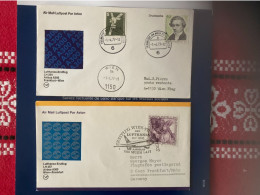 2 Enveloppes FDI De Lufthansa De 1977 Pour Le 1er Vol Airbus Sur Frankfort - Vienne Et Retour - 1971-1980