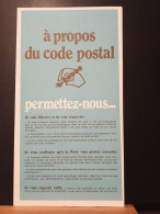 Code Postal. Notice " A Propos Du Code Postal..... Permettez-nous" - Briefe U. Dokumente