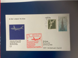 1 Enveloppe FDI De Lufthansa De 1977 Pour Le 1er Vol Airbus Vers Westerland (Sylt) - 1971-1980