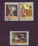Amérique - Cuba - 1968 Vème Festival International De Ballet - 3 Timbres Différents - 6061 - Otros & Sin Clasificación