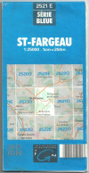 Carte IGN 1/25000 - Saint Fargeau - 2521 E - Edition De 1982 - Topographische Karten