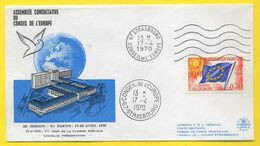 STRASBOURG - SERVICE   / 1970  OBLITERATION MECANIQUE  FDC SUR LETTRE (ref 147) - Storia Postale