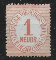 Deutsches Reich Sachsen 1850-1875 Leipziger Vorschussverein Sparmarke Revenue Stamp Stempelmarke Fiscal Cinderella - Sachsen