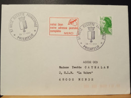 Code Postal. Lettre Depuis Metz Avec Liberté De Gandon 2222 Et Vignettes Recto-verso - Briefe U. Dokumente