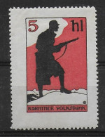 Österreich Austria WW1 1914 -1918 Soldier Kärntner Volksdank Spendenmarke Cinderella Vignet Werbemarke Propaganda - Vignettes De Fantaisie