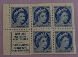 CANADA BLOC DE 5 X YT 271 NEUFS**MNH + UN TIMBRE  PUBLICITAIRE" ELISABETH II" ANNÉE 1954 - Neufs