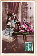 27478 / ⭐ BONNE FÊTE Fillette Au Téléphone 1905s à Alice CATALAN 55 Grand-Rue MONTPELLIER Hérault-Ref M.F Paris - Scènes & Paysages