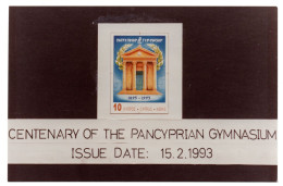 2495. CYPRUS 1993 PANCYPRIAN GYMNASIUM UNIDENTIFIED ITEM/PHOTO - Brieven En Documenten