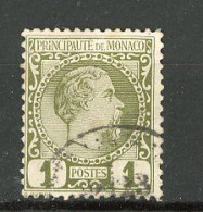 MONACO - Yv. N°1 (o)  1c Olive Charles III  Cote  20  Euro BE R  2 Scans - Oblitérés