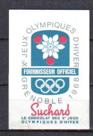 P797 - VIGNETTE CHOCOLAT SUCHARD - JEUX OLYMPIQUES HIVER 1968 GRENOBLE - Other & Unclassified