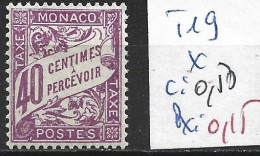 MONACO TAXE 19 * Côte 0.50 € - Postage Due