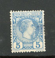 MONACO - Yv. N°3  (o)  5c Bleu Charles III  Cote  50  Euro BE R  2 Scans - Oblitérés