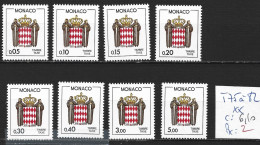 MONACO TAXE 75 à 82 ** Côte 6.10 € - Postage Due