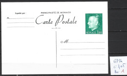 MONACO EP 34 Côte 3.05 € - Postal Stationery