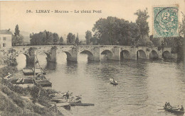 (SERGE) 78 LIMAY Mantes. Le Vieux Pont Avec Barques De Pêcheurs 1907 - Limay