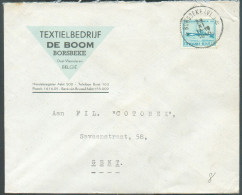 N°725 - 1Fr.35 OSTENDE-DOVER Obl. Sc Relais De BORSBEKE (VL)  * Sur Lettre  à En-tête (TEXTIELBEDRIJF DE BOOM BORSBEKE) - Postmarks With Stars