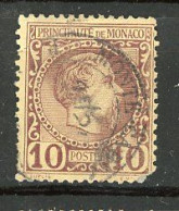 MONACO - Yv. N°4  (o)  10c Lilas Brun S Jaune Charles III  Cote  50  Euro BE R  2 Scans - Oblitérés