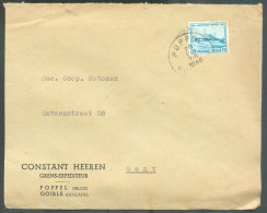 N°725 - 1Fr.35 OSTENDE-DOVER Obl. Sc Relais De POPPEL * Sur Lettre  à En-tête (GRENS EXPEDITEUR CONSTANT HEEREN POPPEL - Postmarks With Stars