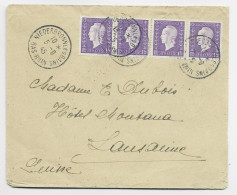 FRANCE DULAC 1FRX4 LETTRE COVER NIEDERBRONN LES BAINS 5.9.1945 BAS RHIN POUR SUISSE AU TARIF - 1944-45 Marianne De Dulac