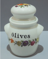 -POT A OLIVES PORCELAINE De PARIS Décor LES QUATRES SAISONS Déco FLEURS/FRUITS     E - Sonstige & Ohne Zuordnung