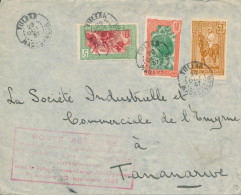 1937 MADAGASCAR PREMIER VOL HEBDO TANANARIVE ET SUD DE L'ILE 6 LIGNE FRANCE CONGO TULEAR 29/10/37 AVION - Airmail