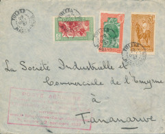 1937 MADAGASCAR PREMIER VOL HEBDO TANANARIVE ET SUD DE L'ILE 6 LIGNE FRANCE CONGO TULEAR 29/10/37 AVION - Posta Aerea