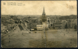 SINT NIKLAAS Gelopen Oude Kaartt Met Panorama Zicht Van De Grote Markt Naar Hoofdkerk - Zie Staat Van Kaart Geplakt - Sint-Niklaas