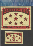 ( 9 STARS ) IMPREGNATED SAFETY MATCHES -  OLD MATCHBOX LABELS MADE IN BELGIUM - Boites D'allumettes - Etiquettes