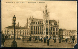 SINT NIKLAAS 1912 Gelopen Oude Kaart Met Zicht Op Grote Markt En Stadhuis - Zie Staat Van Kaart - Ro Hoekje Af - Sint-Niklaas