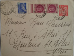 FRANCE - Entier Postal (1F Iris Rouge) Avec Complément D'affranchissement De Gambris Le 10/03/42 Pour Moulins - Enveloppes Types Et TSC (avant 1995)