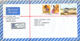 Zambia Registered Air Mail Cover Sent To Denmark 6-11-1981 Topic Stamps (from The Embassy Of Portugal Lusaka) - Zambie (1965-...)