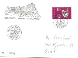 Norway 1980 Special Cover Fredriksten Verget Fedrelandeet, , Mi 724 Cancelled Haldenfil 80  29.2.1980 - Brieven En Documenten