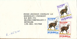 Ethiopia Registered Cover Sent To Denmark 10-9-2002 Topic Stamps (sent From The Libyan People's Bureau Addis Ababa) - Ethiopie