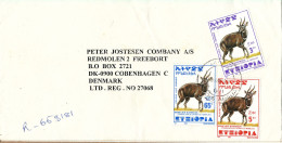 Ethiopia Registered Cover Sent To Denmark 10-9-2002 Topic Stamps (sent From The Libyan People's Bureau Addis Ababa) - Ethiopia