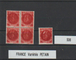 Frankrijk MNH Yvert 506 Varietes Petain - 1941-42 Pétain
