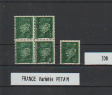 Frankrijk MNH Yvert 508 Varietes Petain - 1941-42 Pétain