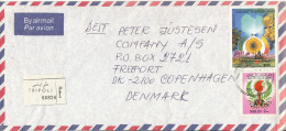 Libya Air Mail Cover Sent To Denmark 1986 Topic Stamps - Libia