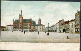 SINT NIKLAAS 1909 Kaart Naar Aarschot Gare - Zicht Op De Markt En Stadhuis - Ed DTC - Sint-Niklaas