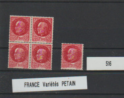 Frankrijk MNH Yvert 516 Varietes Petain - 1941-42 Pétain