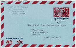 Japan / Nippon 1963, Aerogramme / Stationery Tokyo - Bern-Bümpliz (Schweiz) - Aérogrammes