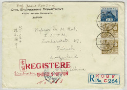 Japan / Nippon 1934, Brief Einschreiben / Registered Kobe - Zürich (Schweiz) - Briefe U. Dokumente