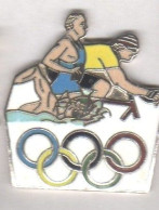 A34 Pin's Vélo Cyclisme Natation Triathlon JO Jeux Olympiques Olympic Games Qualité EGF Achat Immédiat - Olympic Games