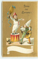 N°18986 - Gruss Vom Carneval - Enfants Déguisés En Clowns, Et Tenant Des Instruments De Musique - Karneval - Fasching