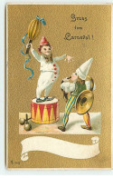 N°18986 - Gruss Vom Carneval - Enfants Déguisés En Clowns, Et Tenant Des Instruments De Musique - Carnaval