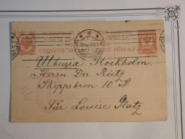 DJ 16 RUSSIE   BELLE  CARTE  ENTIER 1914  A STOCKHOLM SUEDE +AFFRANCH. INTERESSANT++ - Interi Postali