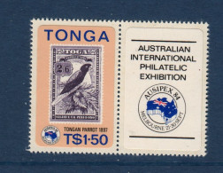 Tonga, **, Yv 583, Mi 899, SG 891, Exposition De Melbourne, Avec Vignette AUSIPEX 84, - Tonga (1970-...)